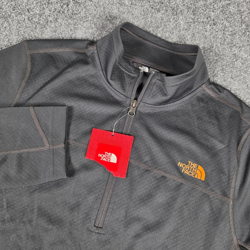 The North Face Textured Track 1/2 Zip Mens L Asphalt Grey FlashDry NWT